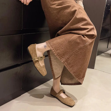 Xajzpa New Style Fashion Women's Elegant Retro Mary Jane Women's Casual Flat Shoes Soft Comfortable Ballet Shoes Women Zapatos Mujer